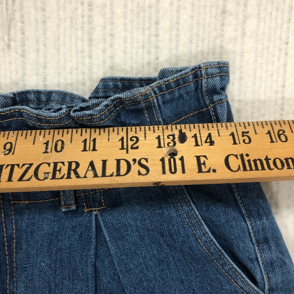 Denim Blvd Los Angeles Paperbag Waist High Rise Denim Shorts Dark Wash Large - Picture 2 of 7